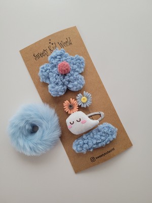 Sweety Kid World Kız Çocuk Toka Seti Punch / Peluş