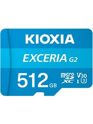 Kıoxıa 512GB Exceria G2 Micro Sdxc A1 Uhs1 V30 U3 4K Kayıt Hafıza Kartı (Sd ADAPTÖRLÜ)-LMEX2L512GG2