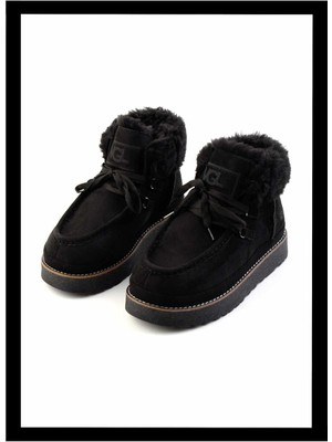 Bambi Siyah Süet   Kadın Bot & Bootie K02140434502