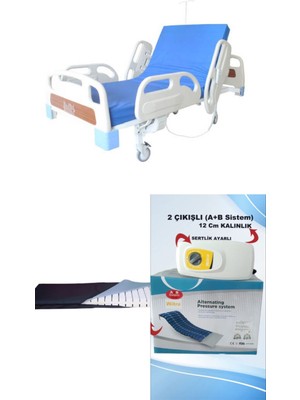 Emek Sağlık 2  Motorlu Full Abs Hasta Karyolası Lazer Kesim Yatak Ve Boru Tipi Havalı Yatak Takım