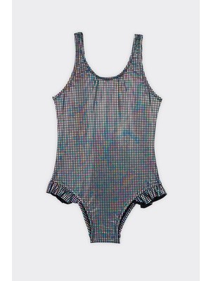 Kız Çocuk Pul Desenli  Mayo