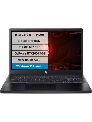 Acer Nitro V15 Intel I5 13420H 8gb 512GB SSD RTX2050-4GB 15.6" Fhd 144Hz Windoes11 Home Taşınabilir Bilgisayar NH.QNDEY.002