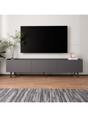 Lifedeco Tv Ünitesi Antrasit Kapaklı Ayaklı LD-3001-GA