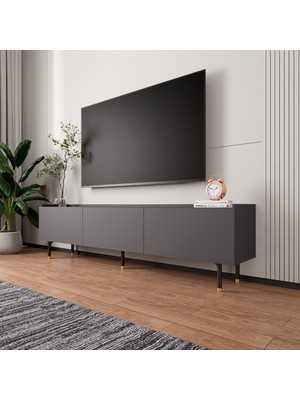 Lifedeco Tv Ünitesi Antrasit Kapaklı Ayaklı LD-3001-GA