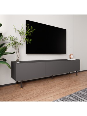 Lifedeco Tv Ünitesi Antrasit Kapaklı Ayaklı LD-3001-GA