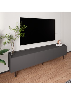 Lifedeco Tv Ünitesi Antrasit Kapaklı Ayaklı LD-3001-GA