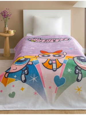 LC Waikiki Açık Lila Powerpuff Girls Baskılı Çocuk Battaniye 150 x 200  cm