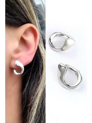 Ose Shop Altın Işçiliği 925 Ayar Gümüş Tasarım Spiral Küpe