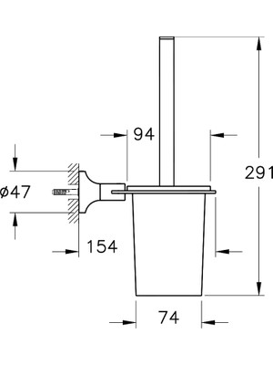 VitrA Base 400 A4412536 Tuvalet Fırçalığı, Mat Siyah