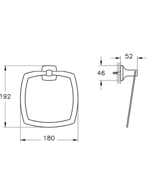 VitrA Base 400 A4412036 Halka Havluluk, Mat Siyah