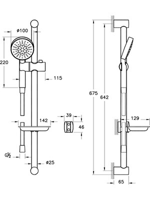 Artema Master A45693 1F Sürgülü El Duşu Takımı, Krom