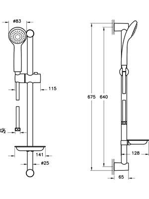 Artema Solo C A45676 1F Sürgülü El Duşu Takımı, Krom