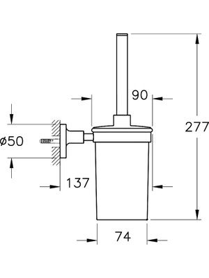 VitrA Base 300 A44113 Tuvalet Fırçalığı, Krom