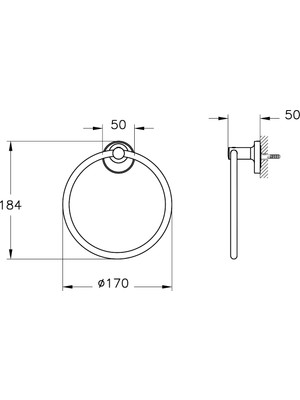 VitrA Base 300 A44110 Halka Havluluk, Krom