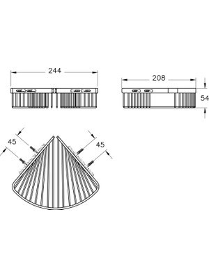 VitrA Base 200 A44159 Tekli Süngerlik, Krom