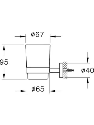 VitrA Base 200 A44106 Diş Fırçalığı, Krom