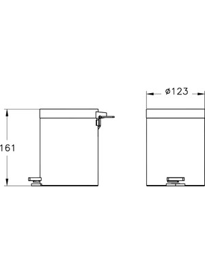 VitrA Base 100 A44153 Çöp Kovası, 3 Litre, Krom