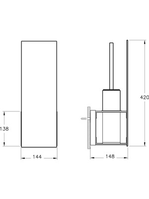 VitrA Voyage A4479257 Tuvalet Fırçalığı, Beyaz - Krom