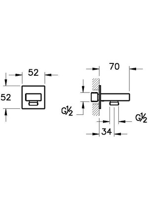 Artema Root Square A4523334 Ankastre El Duşu Çıkışı, Fırçalı Nikel