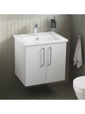 VitrA Root Flat 66354 Lavabo Dolabı, Kapaklı, Parlak Beyaz,60 cm