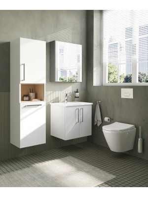 VitrA Root Flat 66354 Lavabo Dolabı, Kapaklı, Parlak Beyaz,60 cm