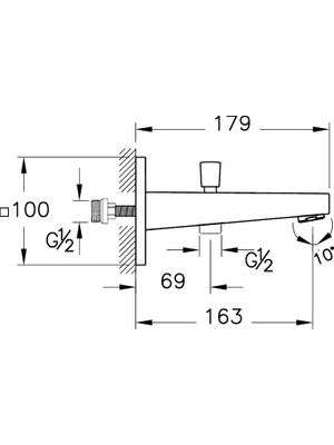 Artema Root Square A43131 Çıkış Ucu, El Duşu Çıkışlı,Krom