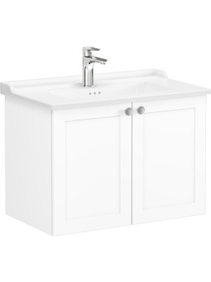 VitrA Root Classic 68722 Lavabo Dolabı, Kapaklı, Mat Beyaz, 80 cm