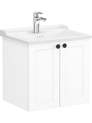 VitrA Root Classic 68701 Lavabo Dolabı, Kapaklı, Mat Beyaz, 60 cm