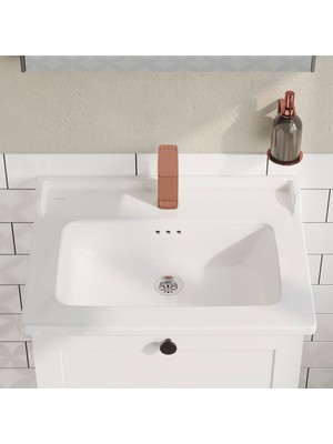 VitrA Root Classic 68701 Lavabo Dolabı, Kapaklı, Mat Beyaz, 60 cm