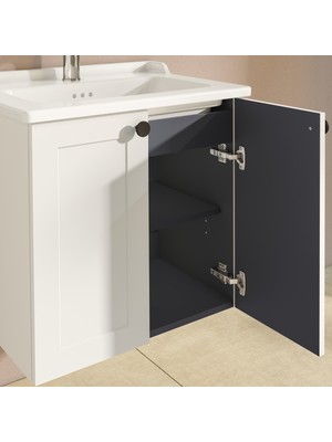 VitrA Root Classic 68701 Lavabo Dolabı, Kapaklı, Mat Beyaz, 60 cm