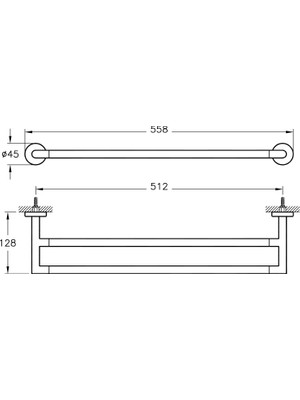 VitrA Minimax A44794 İkili Uzun Havluluk, Krom