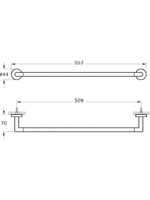 VitrA Minimax A44784 Uzun Havluluk, Krom