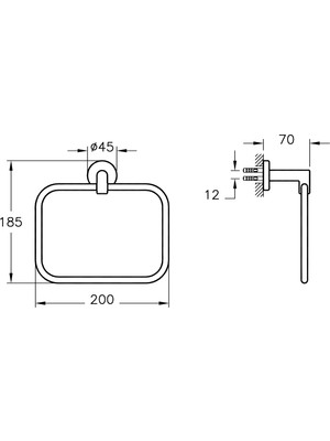 VitrA Minimax A44783 Halka Havluluk, Krom