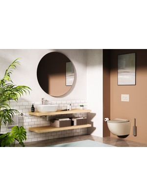 VitrA Origin A4512334 Lavabo Sifonu, T Tipi, Fırçalı Nikel