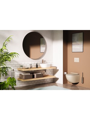 VitrA Origin A4512334 Lavabo Sifonu, T Tipi, Fırçalı Nikel