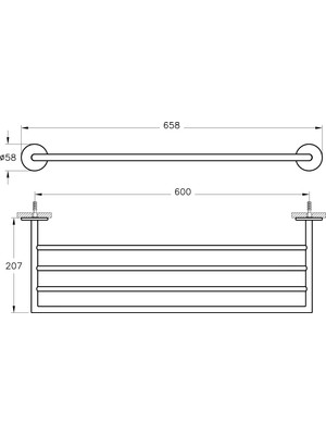 VitrA Origin A4489936 Üçlü Havluluk, Mat Siyah