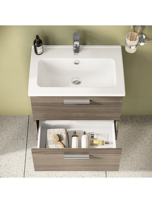 VitrA Mia 75103 Banyo Dolabı Seti, Çekmeceli, 60 cm, Cordoba