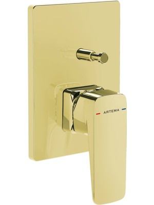 Artema Root Square A4275274 Ankastre Banyo Bataryası, Soft Altın (Parlak)