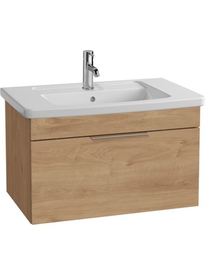 VitrA Quadrum 67120 Lavabo Dolabı Çekmeceli, 80 cm, Altın Meşe