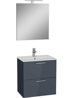 VitrA Mia 75102 Banyo Dolabı Seti Çekmeceli 60 cm Antrasit