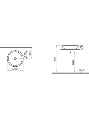 VitrA İstanbul 4522B403-0016 Çanak Lavabo, VitrA Clean, 50 cm, Beyaz