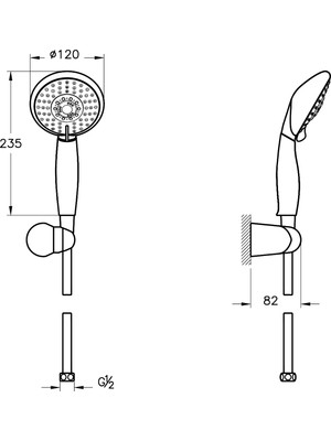 Artema Cozy A45681 5F El Duşu Takımı, Krom