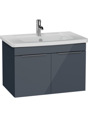 VitrA Quadrum 66165 Lavabo Dolabı, Kapaklı, 80 cm, Antrasit