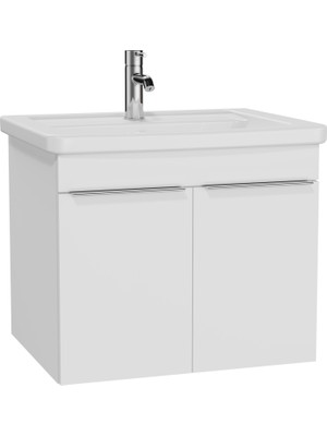 VitrA Quadrum 62539 Lavabo Dolabı, Kapaklı, 65 cm, Parlak Beyaz