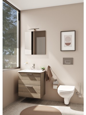 VitrA Mia 7461L003-0002 Etajerli Lavabo, 60 cm, Beyaz