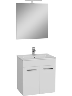 VitrA Ardea 75023 Banyo Dolabı Seti, Kapaklı, 60 cm, Parlak Beyaz