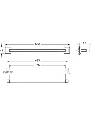 VitrA Q-Line A44995 Uzun Havluluk, Krom