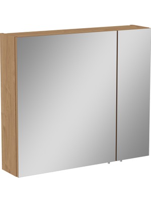 VitrA Mia 67706 Asimetrik Dolaplı Ayna, Altın Meşe, 80 cm