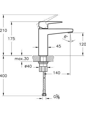 Artema Root Square A42731 Yüksek Lavabo Bataryası, Krom