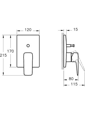 Artema Root Square  A4275236 Ankastre Banyo Bataryası, Sıva Üstü Grubu, Mat Siyah